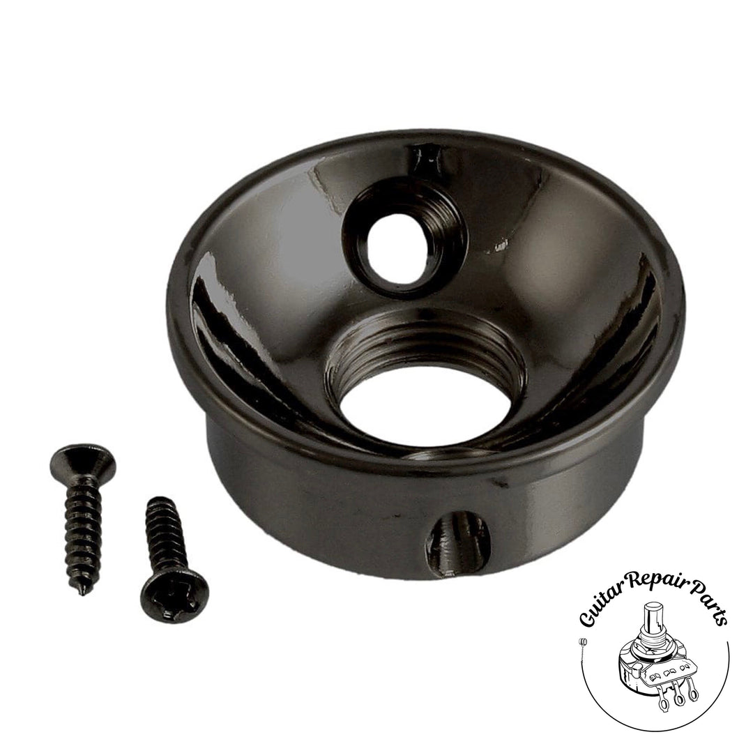 ElectroSocket Modern Telecaster Screw-In Jack Plate  - Black