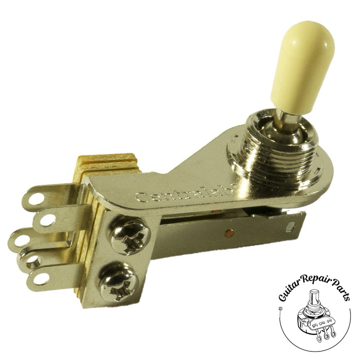 Centralab 3 Position Pickup Selector Toggle Switch Right Angle / L-Type - Nickel