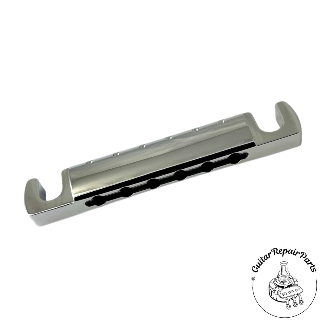 Lightning Guitars Reduced Break-Angle Non-Top-Wrap Stop Tailpiece - Chrome