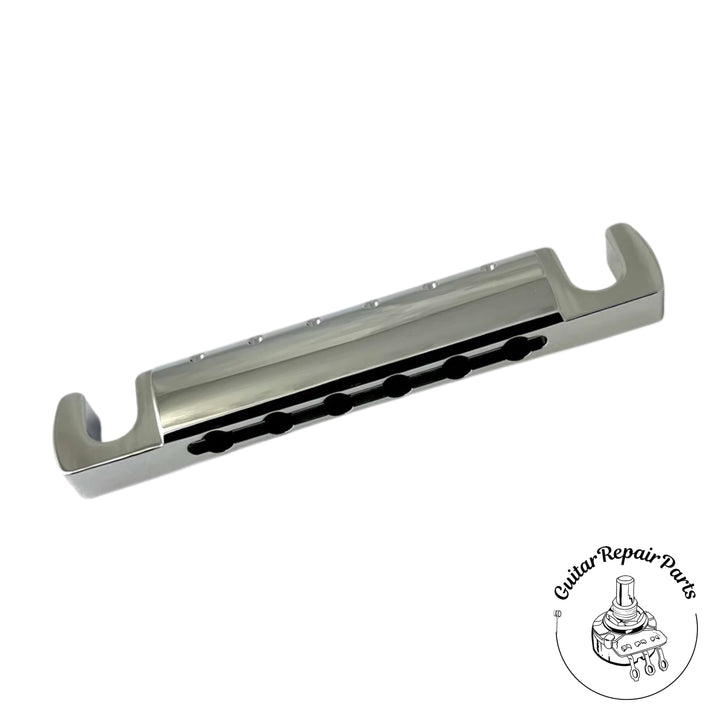 Lightning Guitars Reduced Break-Angle Non-Top-Wrap Stop Tailpiece - Chrome