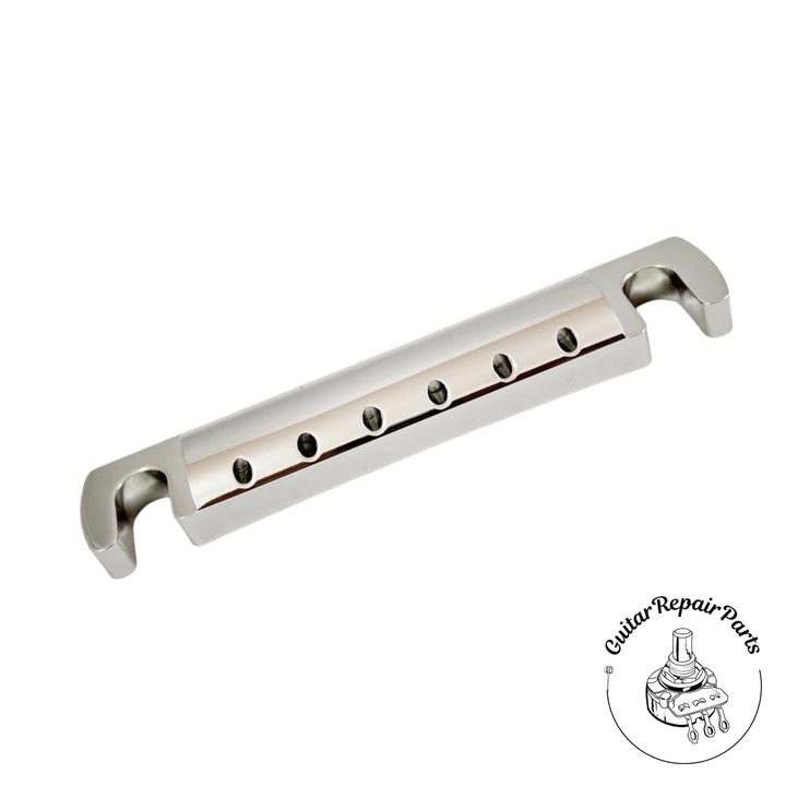 Lightning Guitars Reduced Break-Angle Non-Top-Wrap Stop Tailpiece - Nickel Gloss