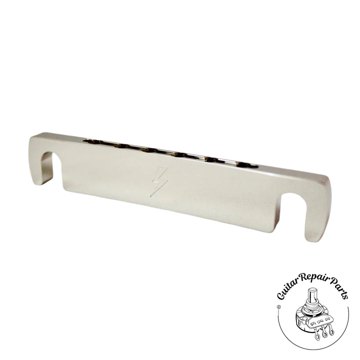 Lightning Guitars Reduced Break-Angle Non-Top-Wrap Stop Tailpiece - Nickel Gloss