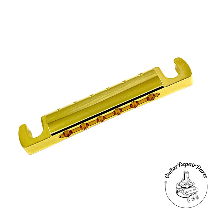 Lightning Guitars Reduced Break-Angle Non-Top-Wrap Stop Tailpiece - Gold