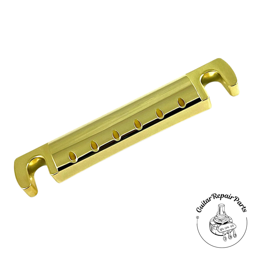 Lightning Guitars Reduced Break-Angle Non-Top-Wrap Stop Tailpiece - Gold