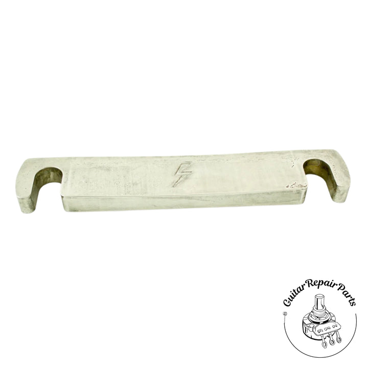Lightning Guitars Reduced Break-Angle Non-Top-Wrap Stop Tailpiece - Nickel Relic