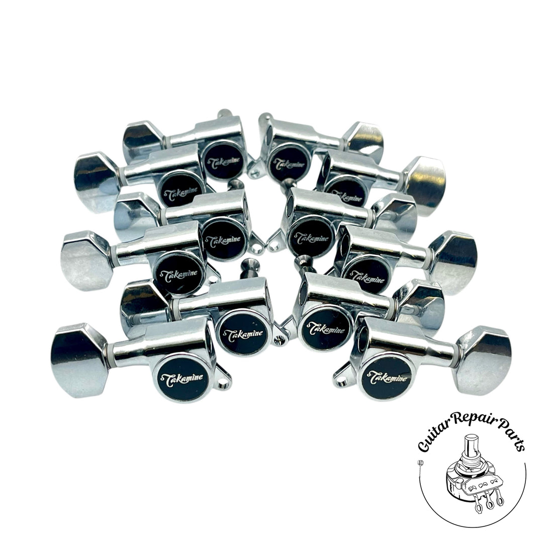 Takamine TPK0543 12-String Guitar Tuning Keys (12 pcs) - Chrome
