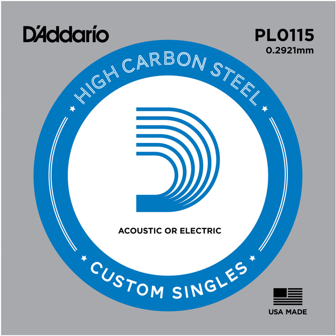 D'Addario PL0115 Plain Steel Single Guitar String .0115"