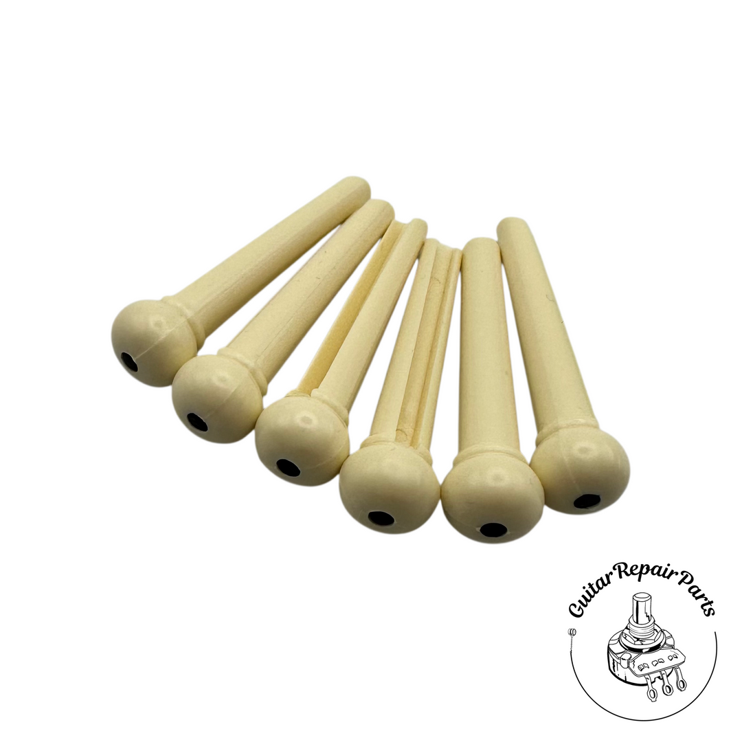 Alvarez Plastic Acoustic Guitar Bridge Pins Regent / Delta (6 pcs) - Cream
