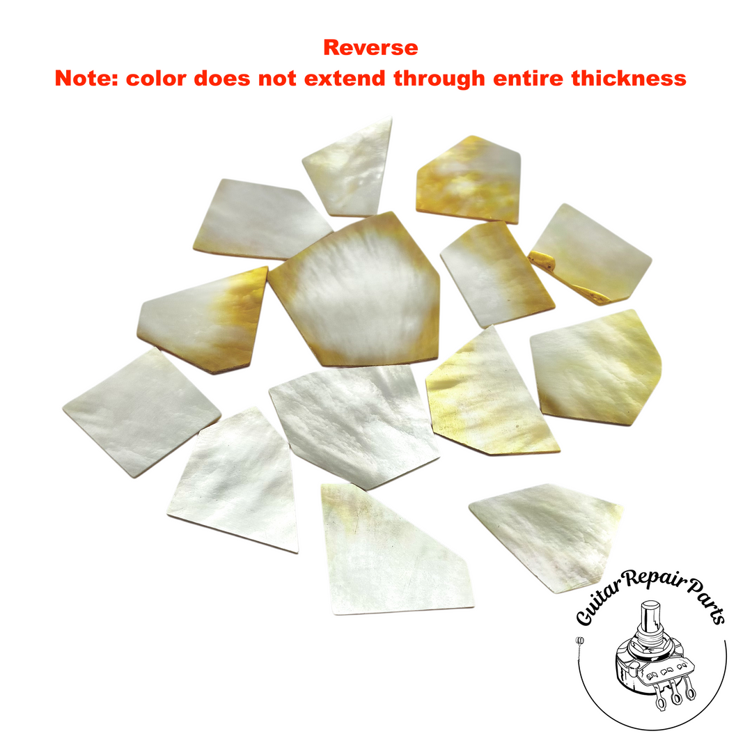 Gold & White Mother of Pearl / MOP Inlay Blanks - 1oz.