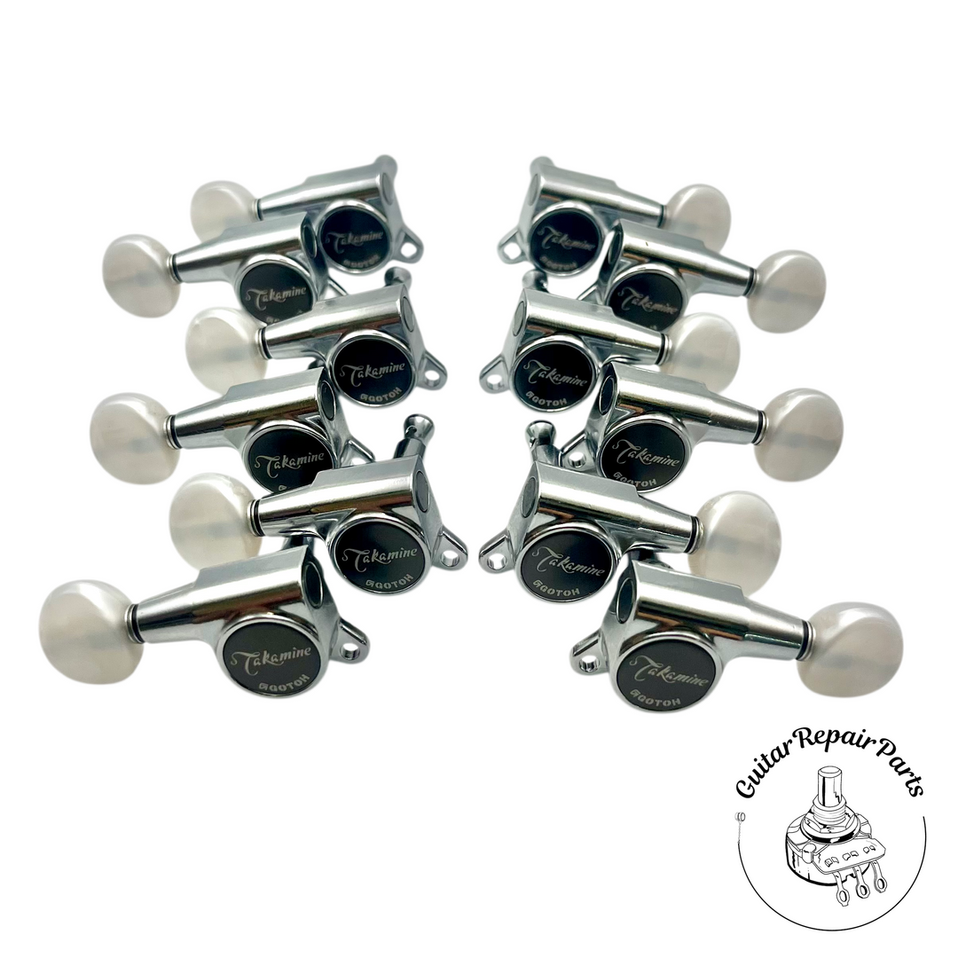 Takamine TP0523 12-String Guitar Tuning Keys (12 pcs) - Chrome