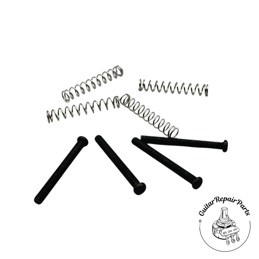 Metric Humbucker Mounting Screws and Springs M3x0.5 (4 ea.) - Black