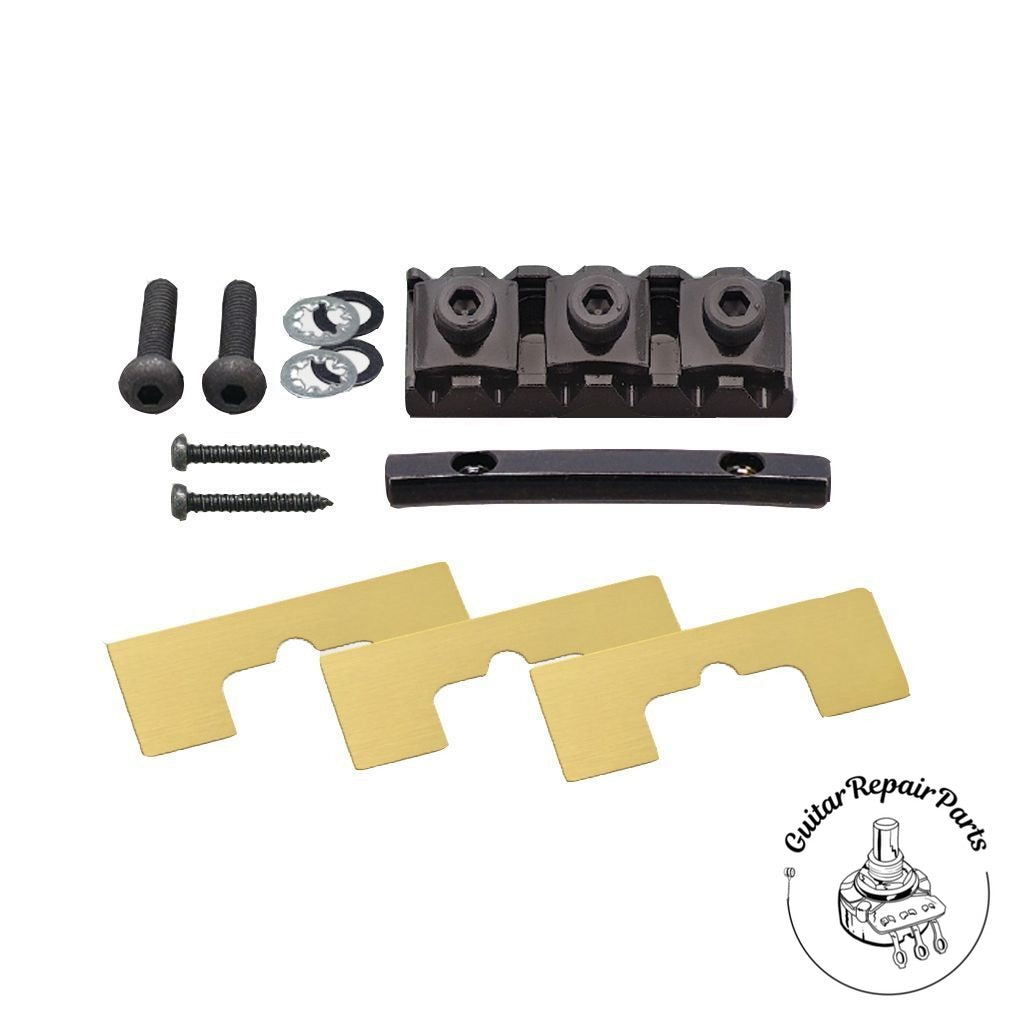 Gotoh GHL-1 B Locking Nut, 43mm, Rear-Mounted, For 6-String Guitar - Black