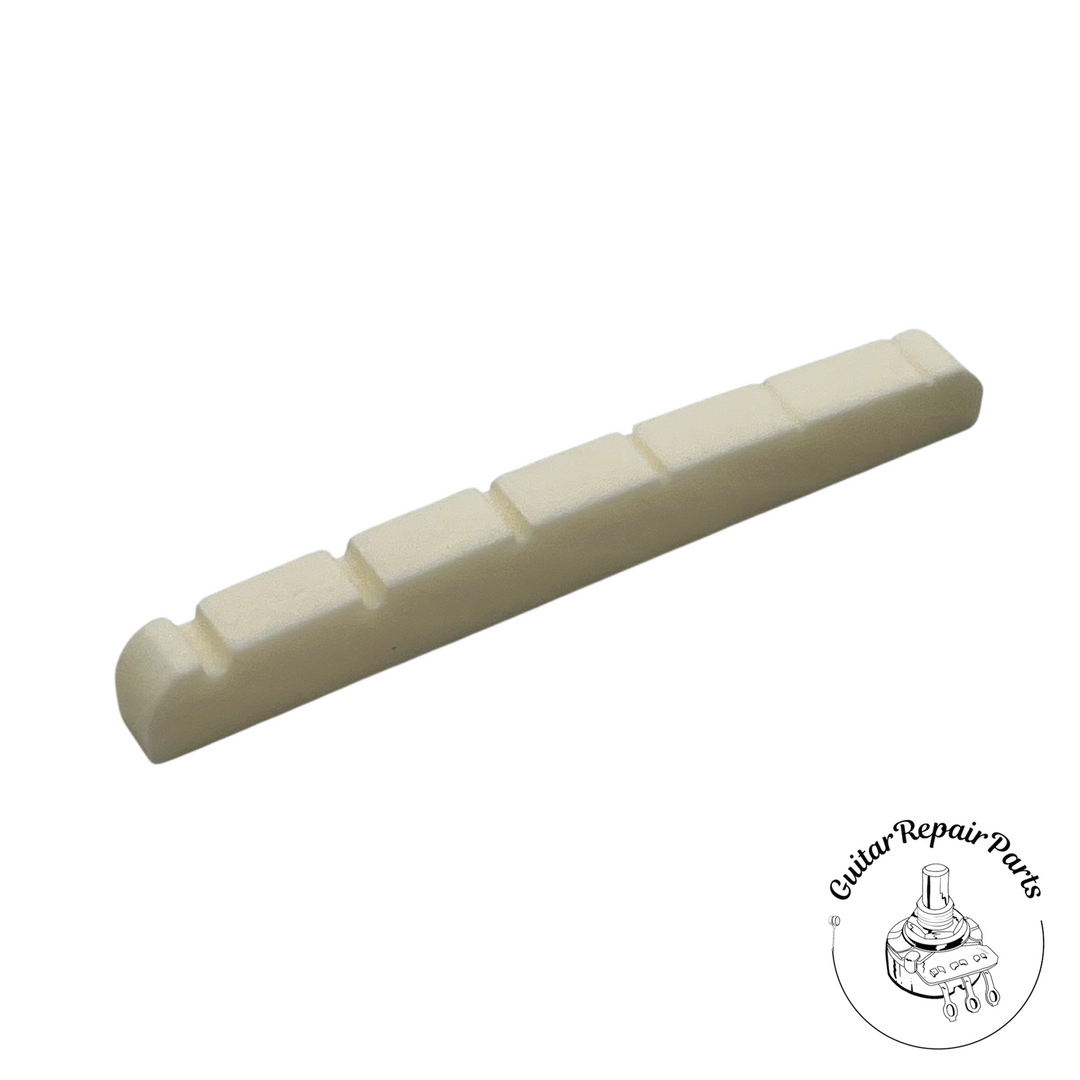 Slotted Nut For Strat or Tele Guitar w. Flat Bottom 42mm - Bleached Bone