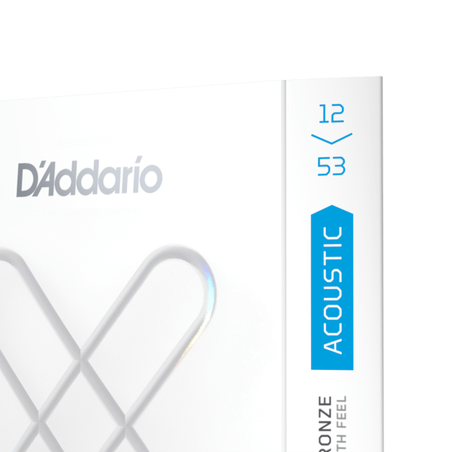 D'Addario XS Coated Acoustic Guitar Strings – 80/20 Bronze Light 12-53 (XSABR1253)