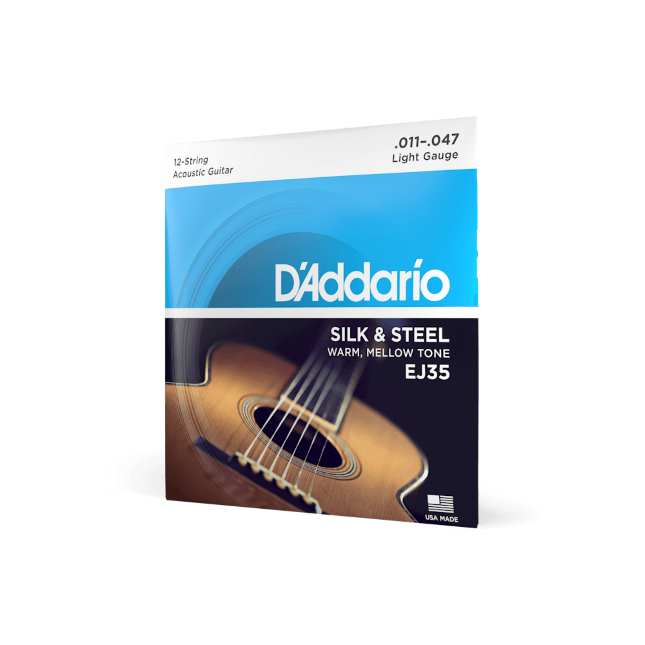 D'Addario EJ35 Light 12-String Silk & Steel Guitar Strings, 11-47