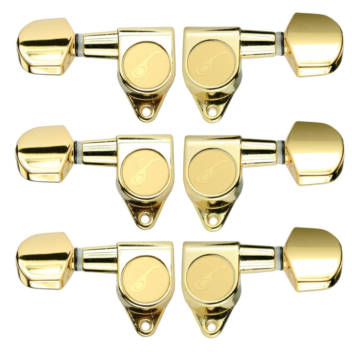 Ovation Guitar Tuning Machine Keys w. Logo 3x3 Large Button - Gold