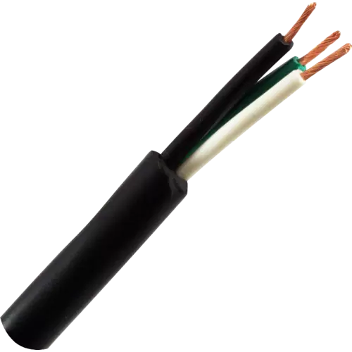 Power Cable, 18 AWG, 3 Conductor, Black, Bare End (No IEC) - 8 ft. Length