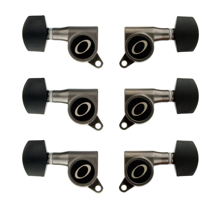 Ovation Guitar Tuning Machine Keys w. Logo 3x3 Small Button - Satin Black