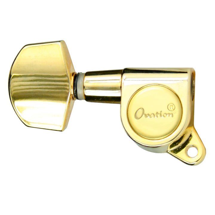 Ovation Guitar Tuning Machine Keys w. Logo 3x3 Large Button - Gold