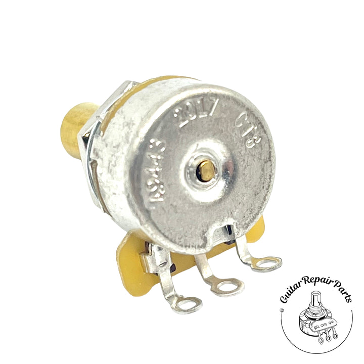 CTS 100K B Mini Potentiometer w. Center Detent, Linear Taper, Brass Solid Shaft