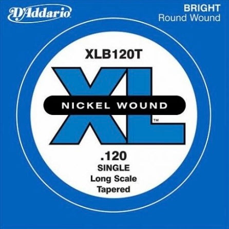 D'Addario XLB120T Nickel Wound Long Scale Single Bass Guitar String .120 Tapered