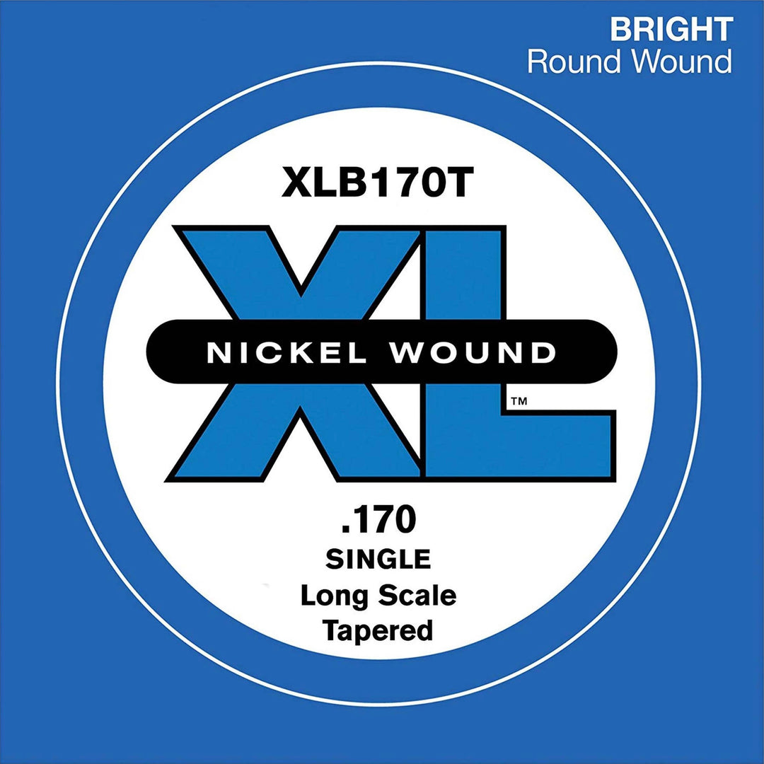 D'Addario XLB170T Nickel Wound Long Scale Single Bass Guitar String .170 Tapered