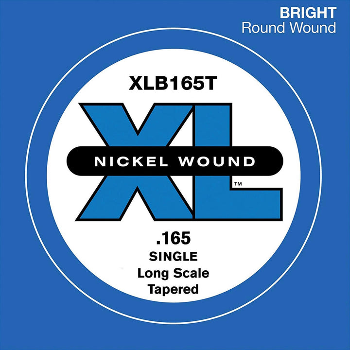 D'Addario XLB165T Nickel Wound Long Scale Single Bass Guitar String .165 Tapered