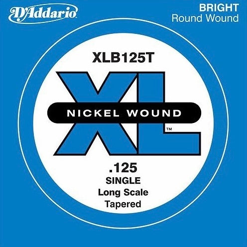 D'Addario XLB125T Nickel Wound Long Scale Single Bass Guitar String .125 Tapered