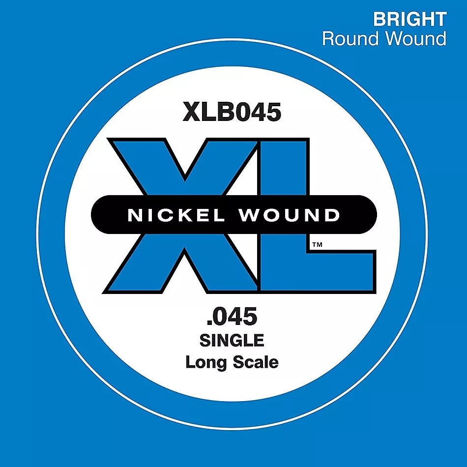 D'Addario XLB045 Nickel Wound Long Scale Single Bass Guitar String .045