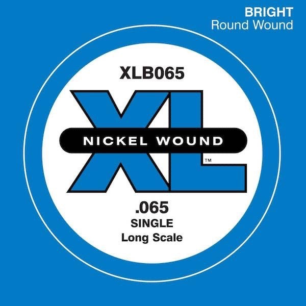D'Addario XLB065 Nickel Wound Long Scale Single Bass Guitar String .065