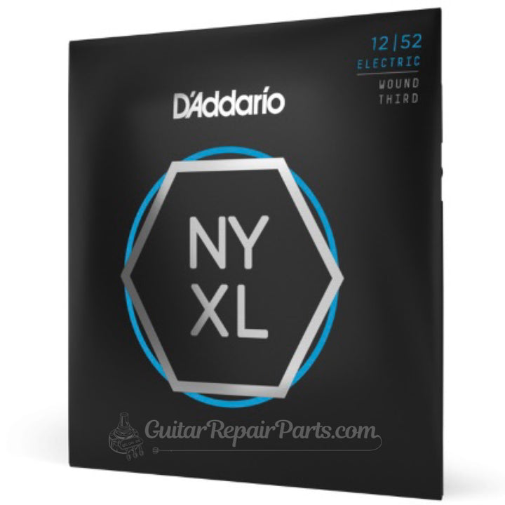 D'Addario NYXL1252W Nickel Wound Electric Guitar Strings, Light 12-52 Wound 3rd