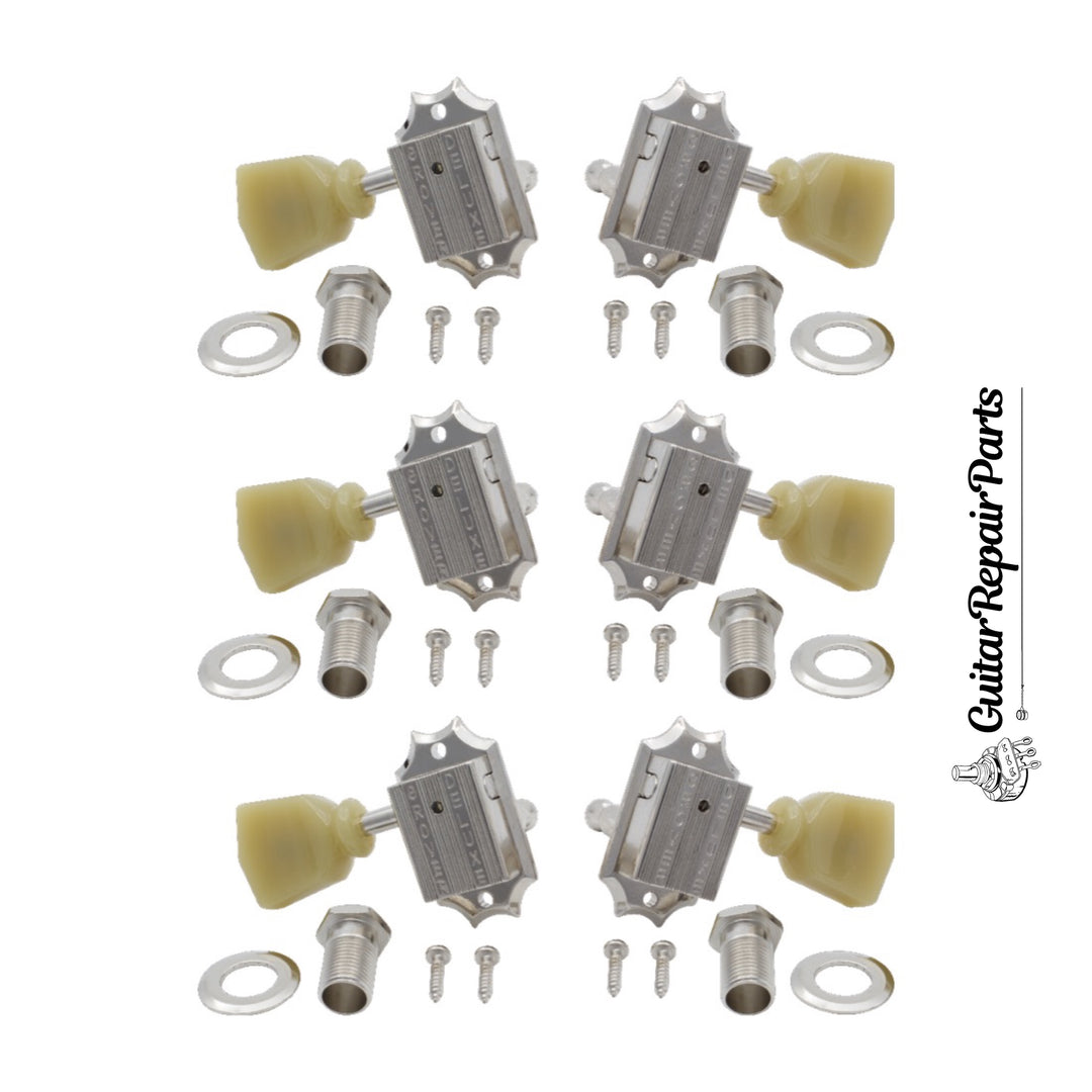 Grover 135 Series Deluxe Tuning Machines 3x3 - Nickel w. Keystone Button