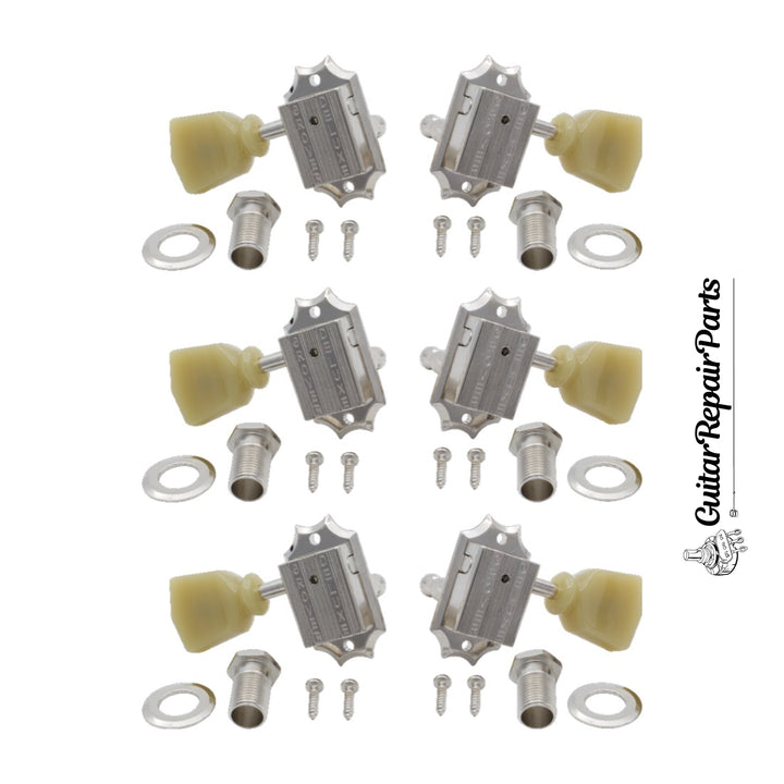 Grover 135 Series Deluxe Tuning Machines 3x3 - Nickel w. Keystone Button