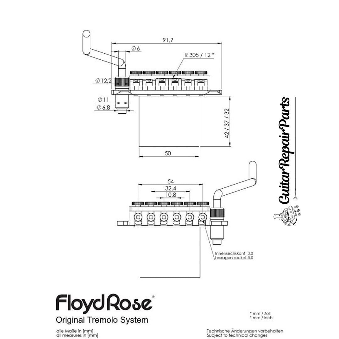 Floyd Rose FRT100 Original Tremolo Bridge System - Chrome