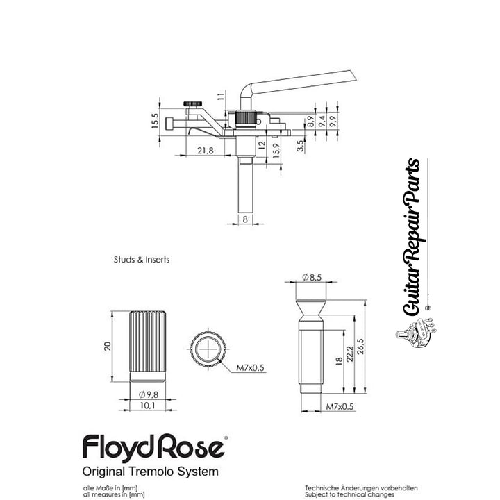 Floyd Rose FRT100 Original Tremolo Bridge System - Chrome