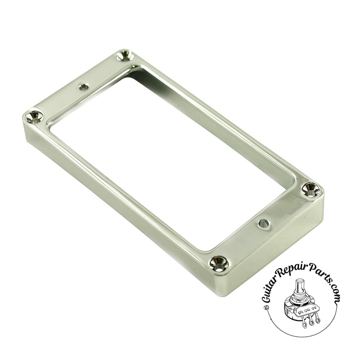 Metal Humbucker Pickup Mounting Ring, Arched Bottom, High - Chrome
