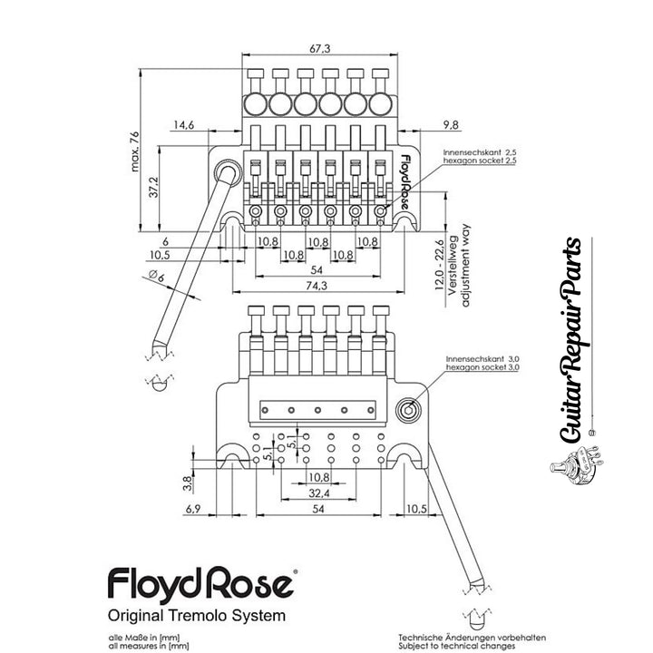 Floyd Rose FRT200 Original Tremolo Bridge System - Black