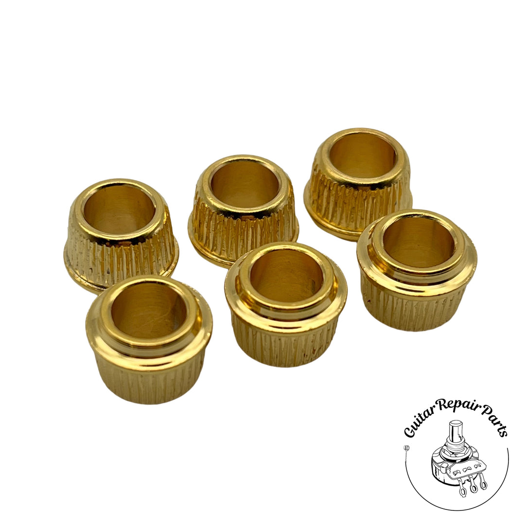 Gotoh Screw-in To Press-in Tuner Adapter Bushings, 1/4" Post (6 pcs) - Gold