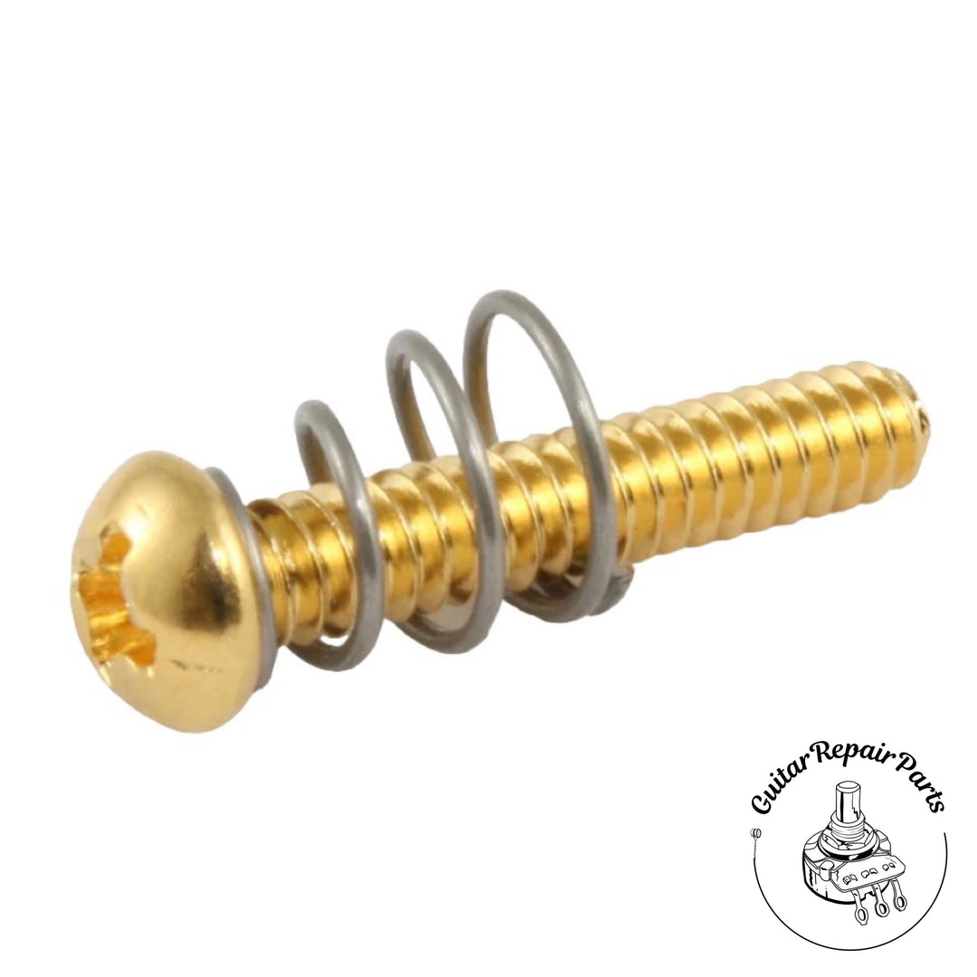 Single Coil Pickup Screws & Springs #6-32 x 3/4" Round Head (8 ea.) - Gold