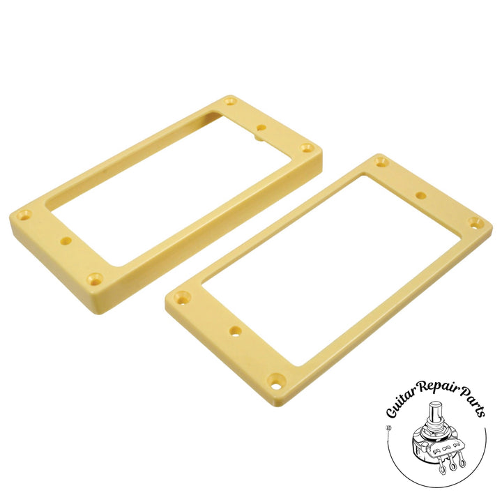 Plastic Humbucking Pickup Rings, Oversized Import Mount, Arched Bottom - Cream