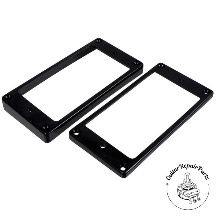 Plastic Humbucking Pickup Rings, Oversized Import Mount, Flat Bottom - Black