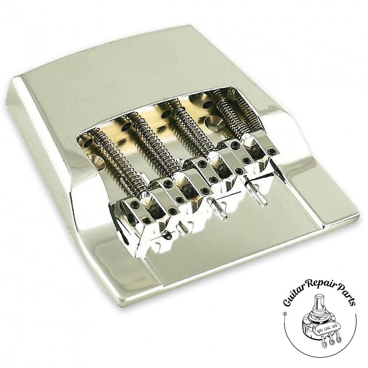 Hipshot 5RK400BC Brass Bridge For 4 String Rickenbacker Basses - Chrome