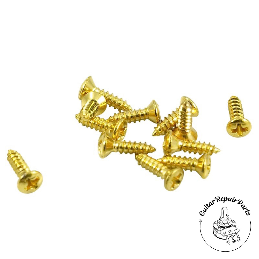 Pickguard Screws for Gibson #3 x 3/8” Phillips Oval Head (12 pcs) - Gold