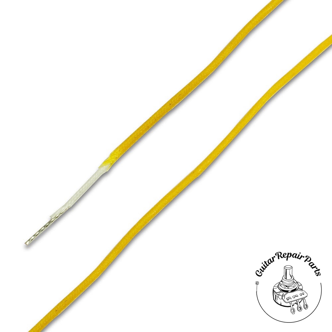 Gavitt Cloth Push-Back Hookup Wire, Tinned, 22AWG (1' ft) - Yellow