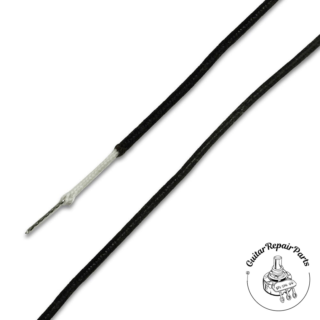 Gavitt Cloth Push-Back Hookup Wire, Tinned, 22AWG (1' ft) - Black
