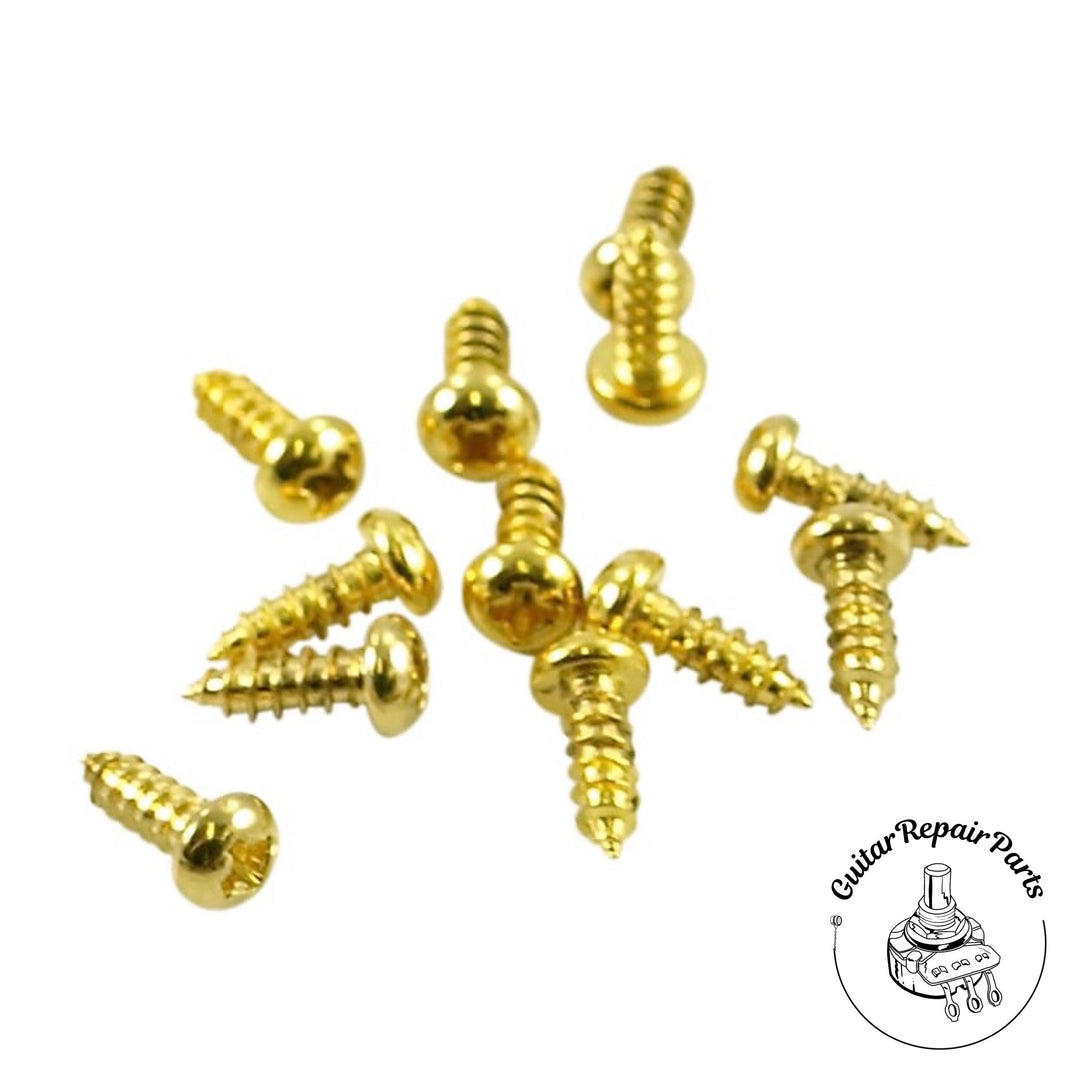 Screws For Truss Rod Covers #2 x 1/4" Phillips Round Head (12 pcs) - Gold