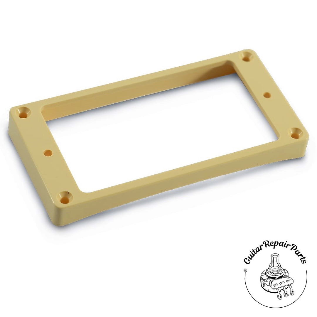 Plastic Humbucking Pickup Mounting Ring, Arched Bottom, High - Cream