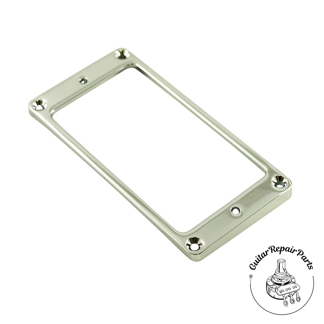 Metal Humbucker Pickup Mounting Ring, Arched Bottom, Low - Chrome