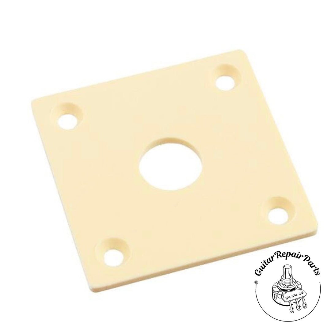 Vintage Style Square Jack Plate For Les Paul - Ivory