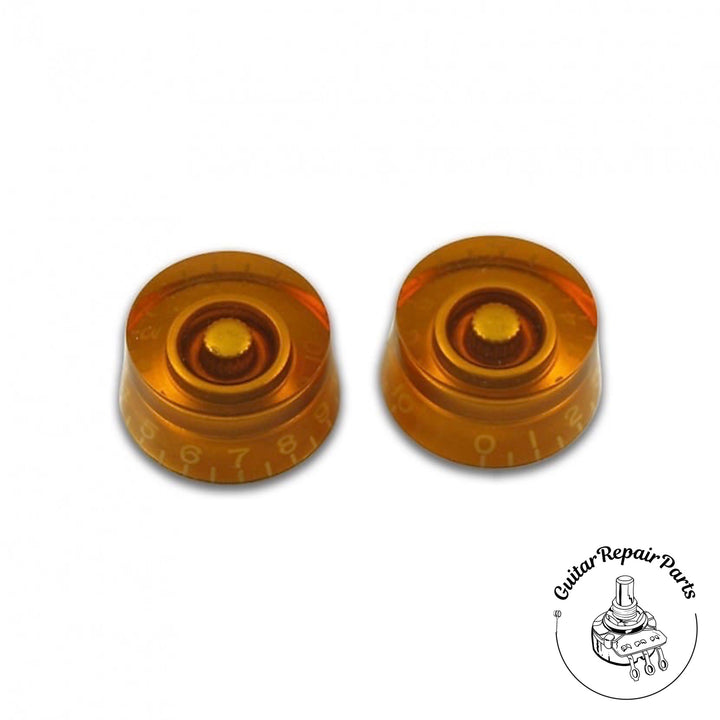 Plastic Speed Knobs, Fits Course-Splined Split-Shafts (2 pcs) - Amber